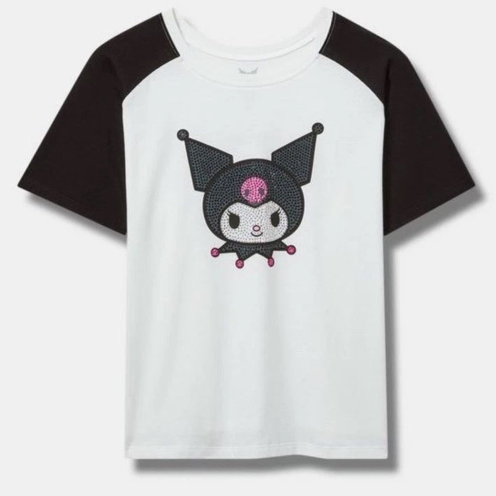 Torrid Sanrio kuromi bling Black and White Short Sleeve Tee